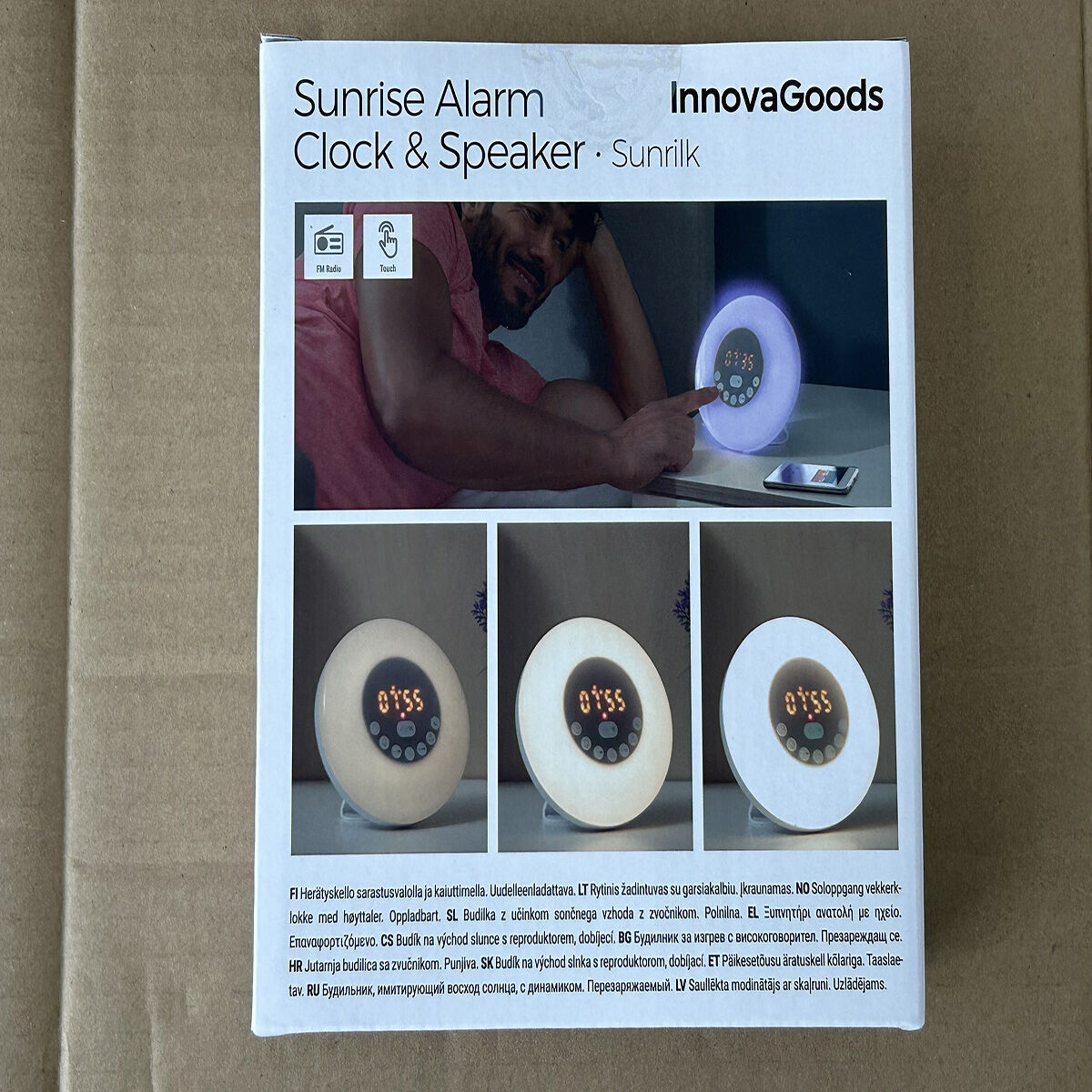 Aufladbarer Sonnenaufgangswecker mit Lautsprecher InnovaGoods Weiß (Restauriert A) - Thumbnail 3