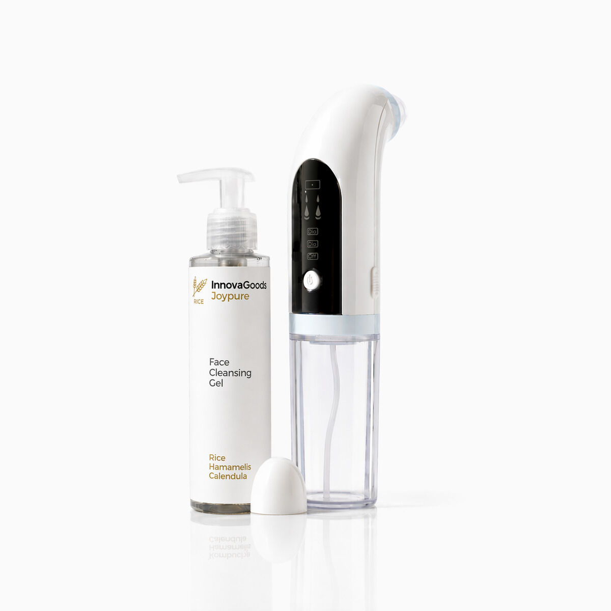 Set Gesichtsreinigungsgerät gegen Unreinheiten wiederaufladbar+Gesichtsreiniger Rice Joypure 200 ml InnovaGoods — Bild 1
