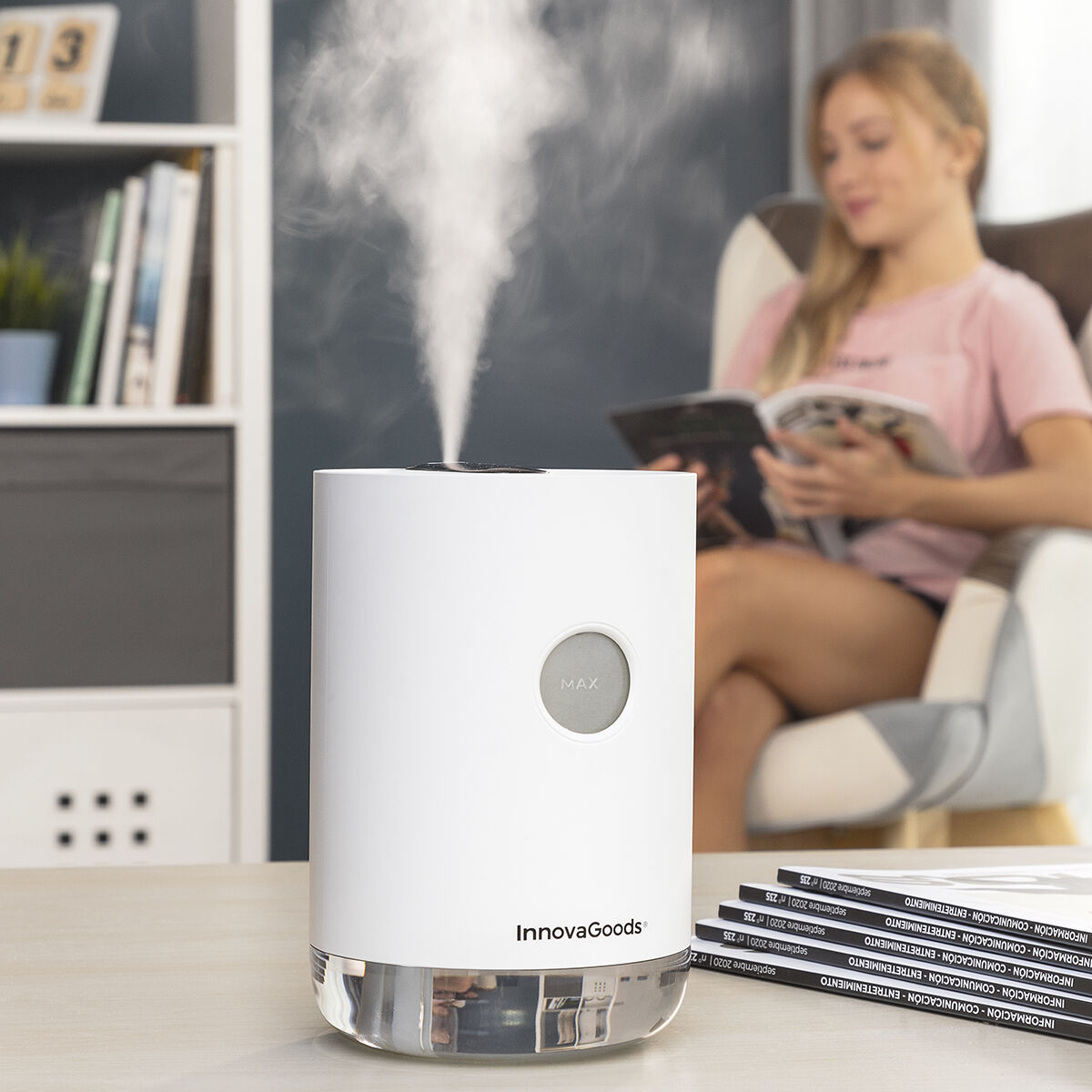 Humidificador Ultrasónico Recargable Vaupure InnovaGoods Blanco (Reacondicionado B)
