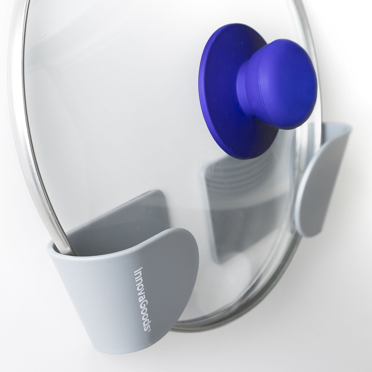 Set von 3 selbstklebenden Haltern für Topfdeckel Smarack InnovaGoods Modelo Smarack Grau (Restauriert B) - Thumbnail 4