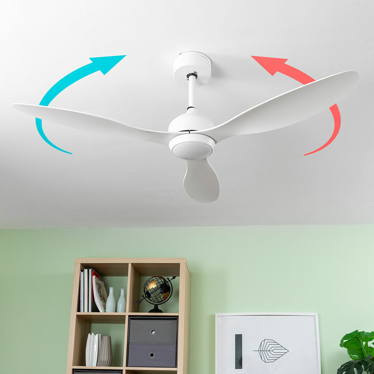 Plafondventilator met licht Flaled InnovaGoods Wit 36 W 52" Ø132 cm (Refurbished A)