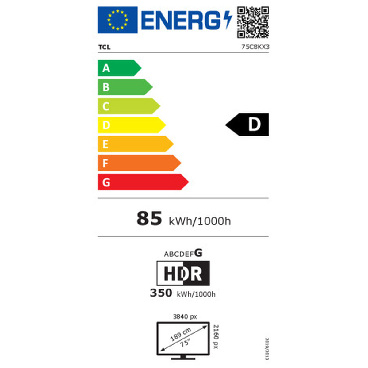 Bild von Smart TV TCL 75C8K 4K Ultra HD 75" ULED HDR10+ Google Assistant (Refurbished B)