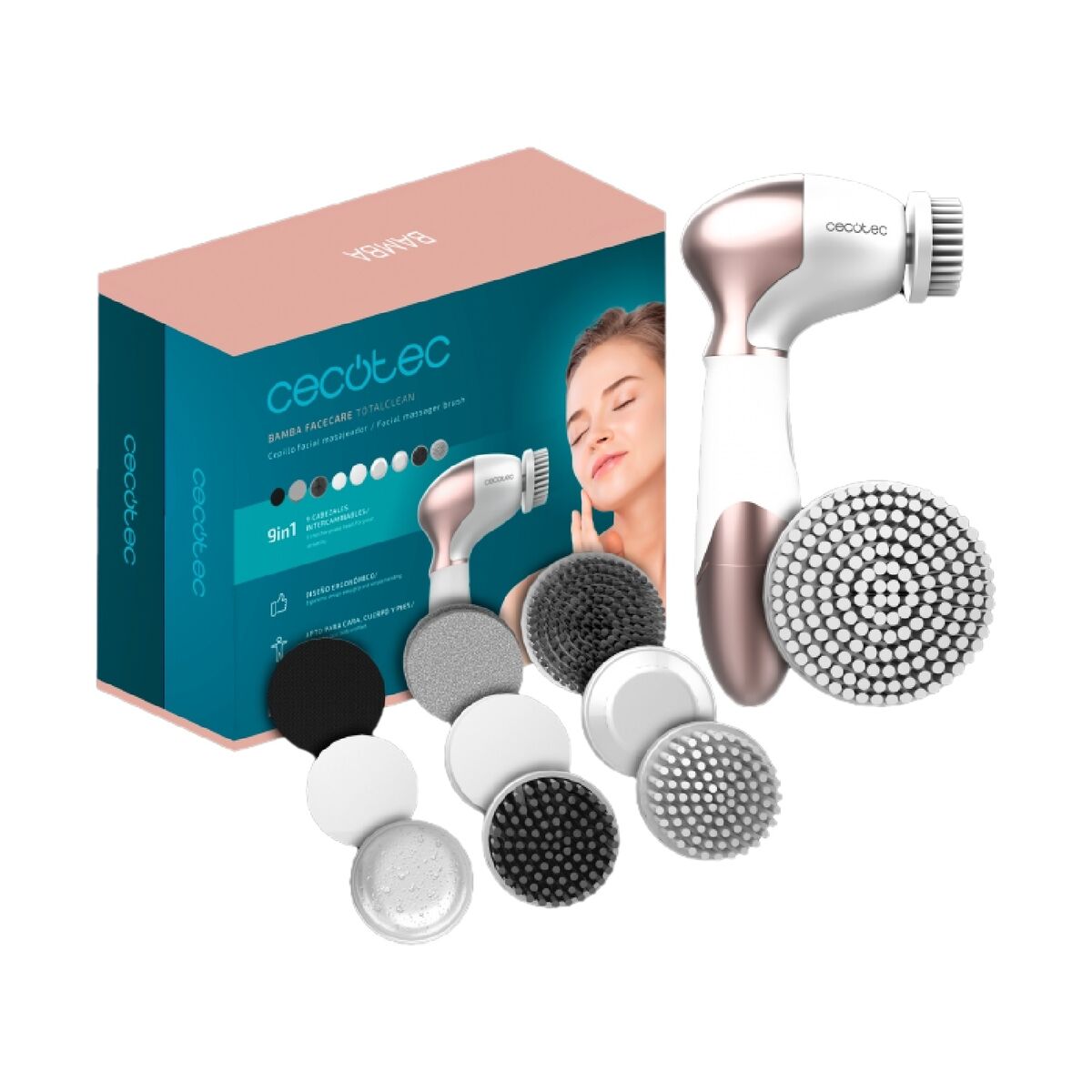 Cepillo Limpiador Facial Cecotec FaceCare TotalClean Blanco