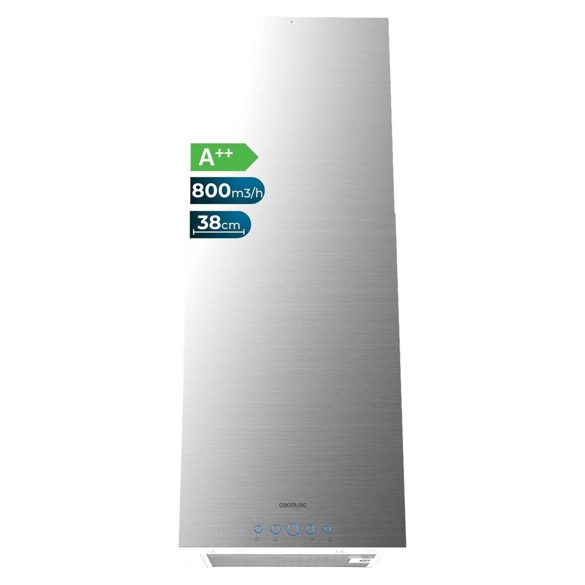 Cecotec Campana isla acero inox Bolero Flux ICT 388000 A++ 800m3/h LED 38cm táctil