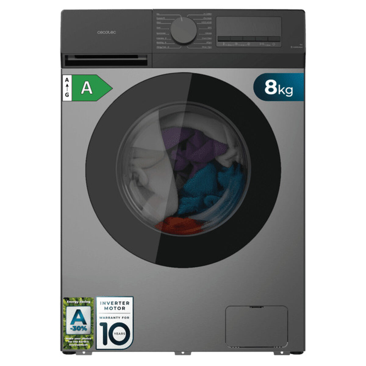 Lavadora Cecotec Bolero DressCode 8450 Inverter 1400 rpm 8 kg