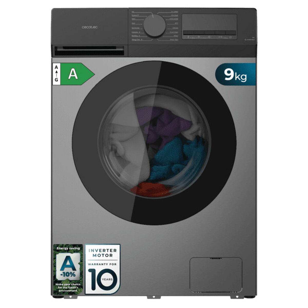 Lavadora Cecotec Bolero DressCode 9450 Inverter 1400 rpm 9 kg