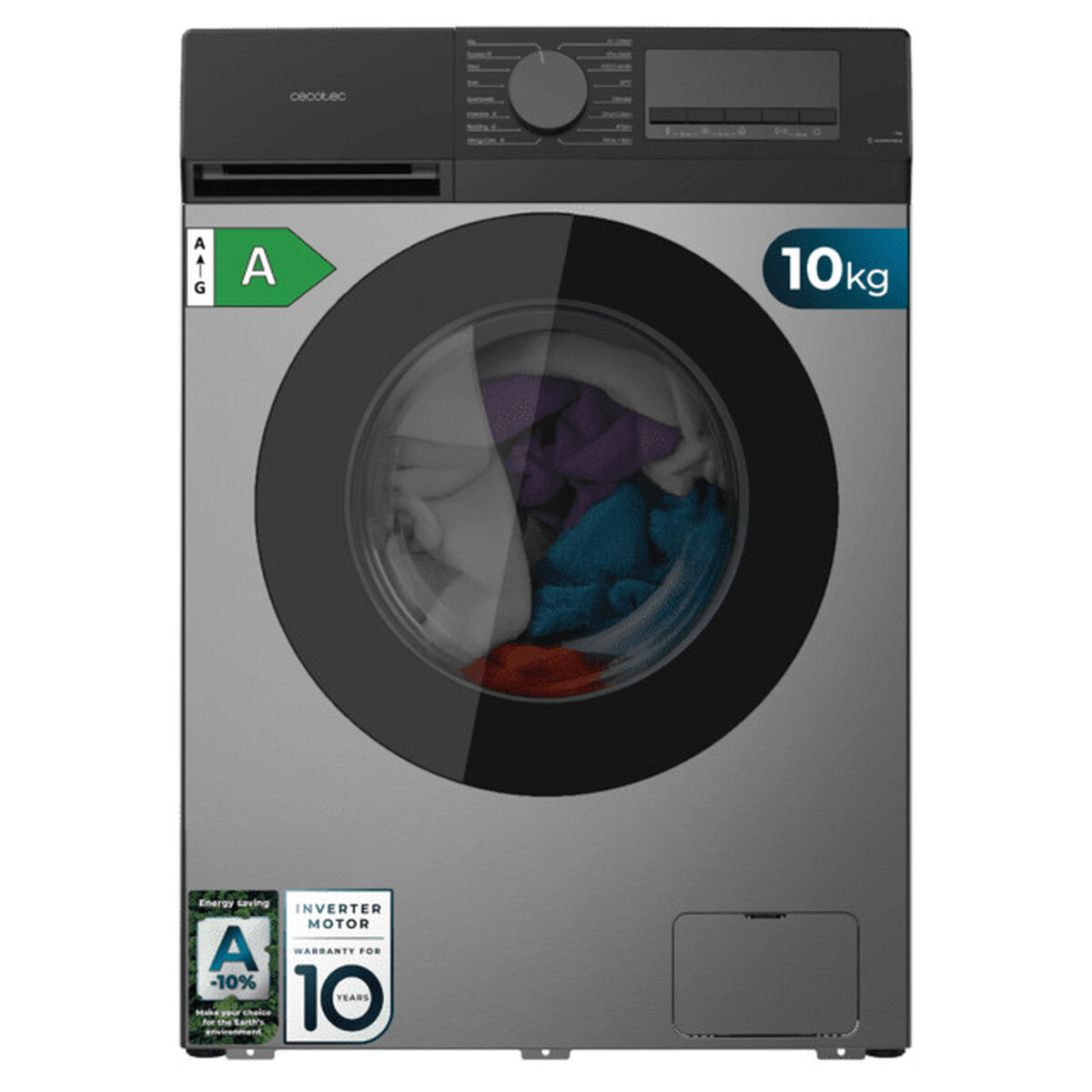 Lavadora Cecotec Bolero DressCode 10450 Inverter 1400 rpm 10 kg