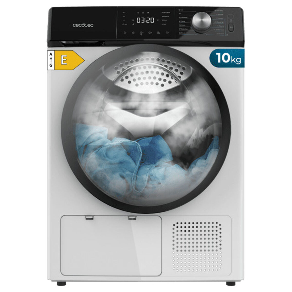 Cecotec Secadora bomba de calor 10 kg Dry 10355 blanca libre instalación 14 programas E