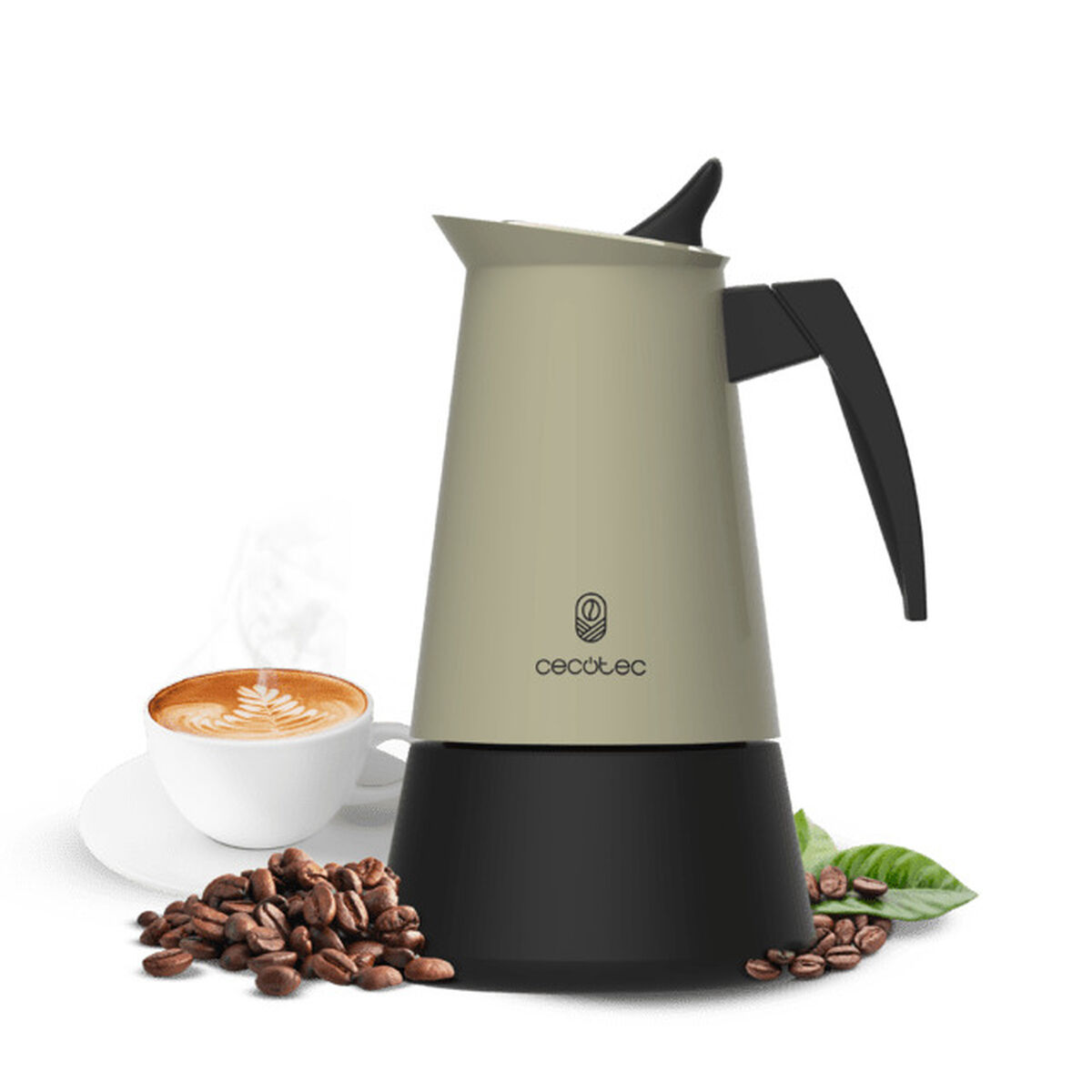 Cecotec Cafetera Italiana Piccolina 600 Verde 6 Tazas 300ml Acero Inoxidable Antigoteo