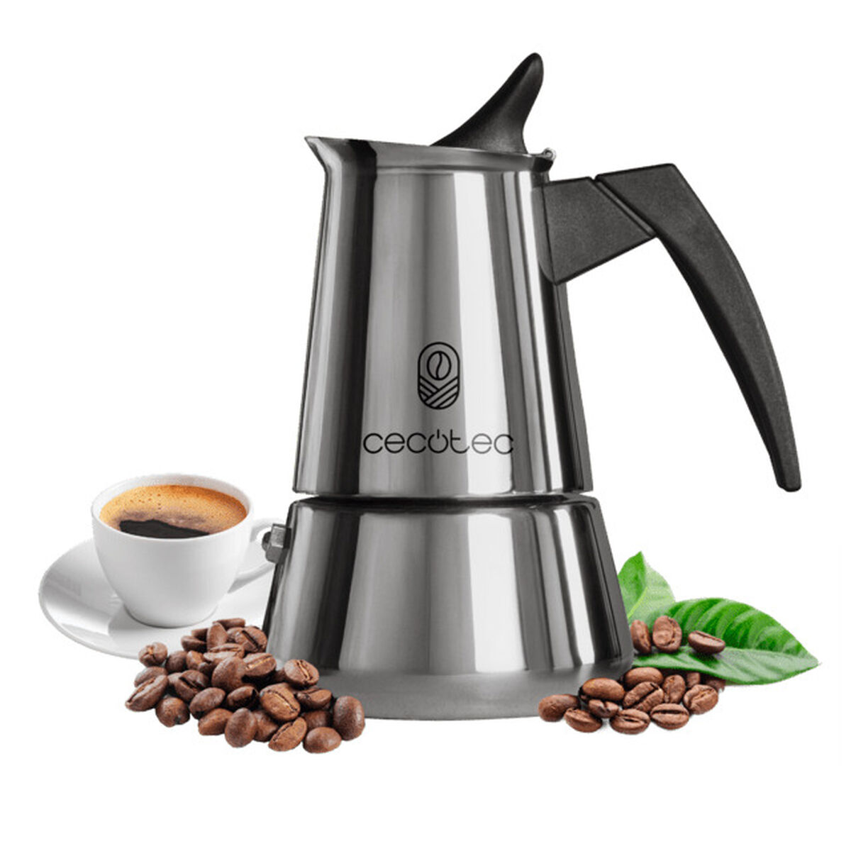 Cecotec Cafetera Italiana acero inoxidable Piccolina 200 2 tazas 100ml antigoteo