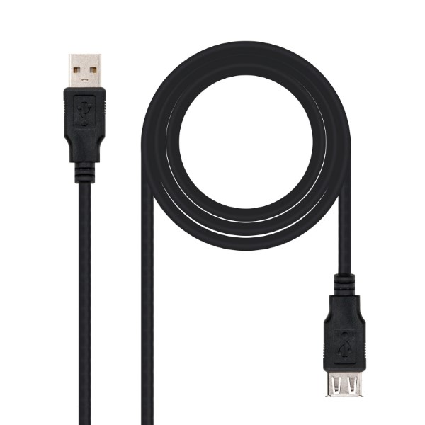 Câble USB 2.0 NANOCABLE 10.01.0202-BK 1 m Noir   