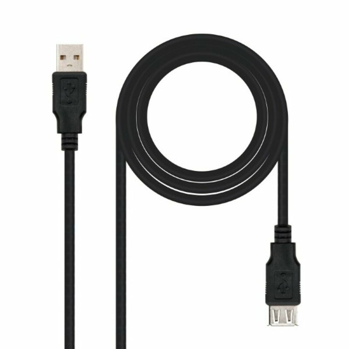 Câble USB 2.0 NANOCABLE 10.01.0202-BK 1 m Noir Beige