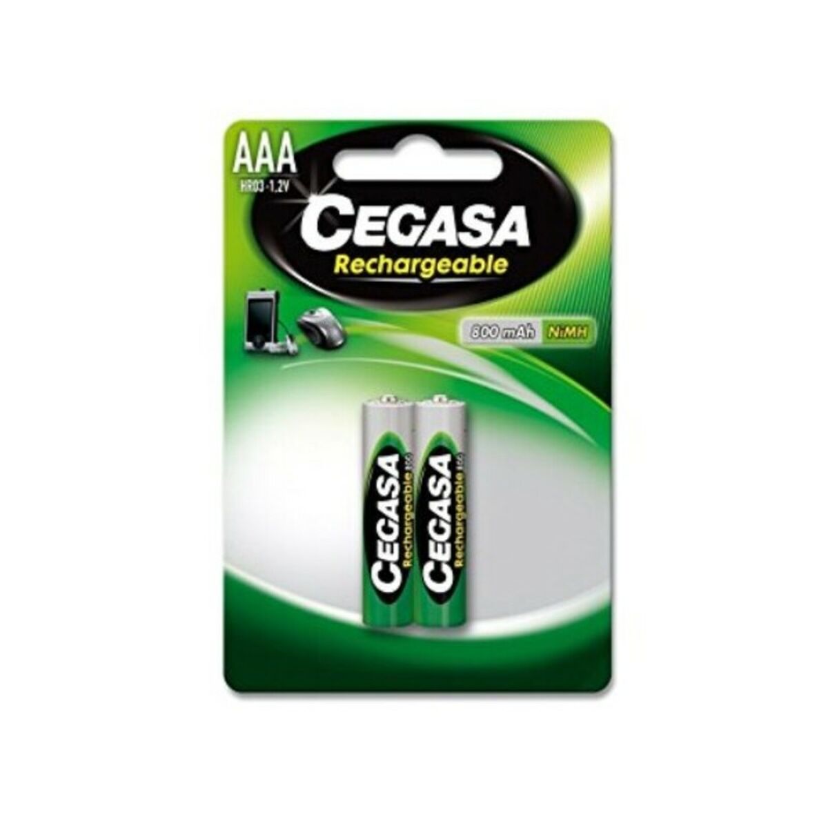 Afbeeldingen van Rechargeable Batteries Cegasa HR3 800 mAh 800 mAh (2 uds)