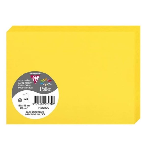 Congratulations Card Clairefontaine 2323C Double Yellow (11,1 x 15,8 cm)(25 pcs) (Refurbished A+)
