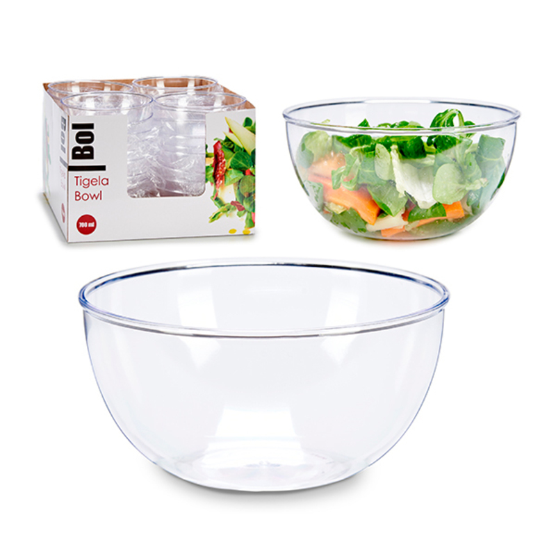 Mixing Bowl Transparent Plastic (700 ml) (15 x 7 x 15 cm)