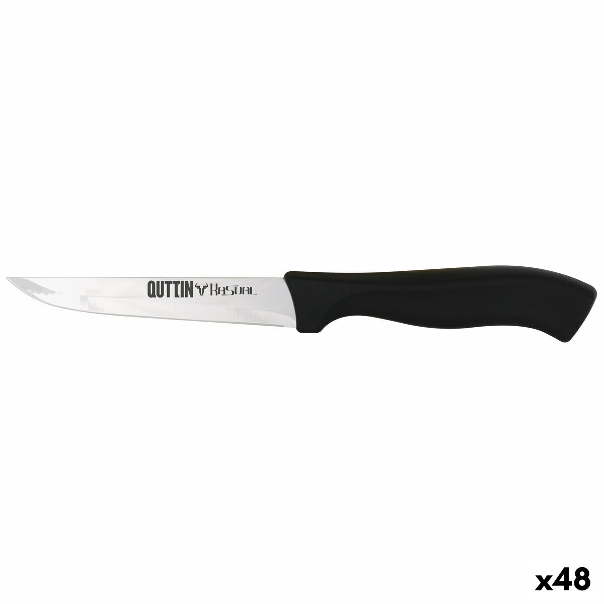 Couteau de cuisine Quttin Kasual Noir Argenté 22 x 2 x 1,5 cm Polyvalents (48 Unités)