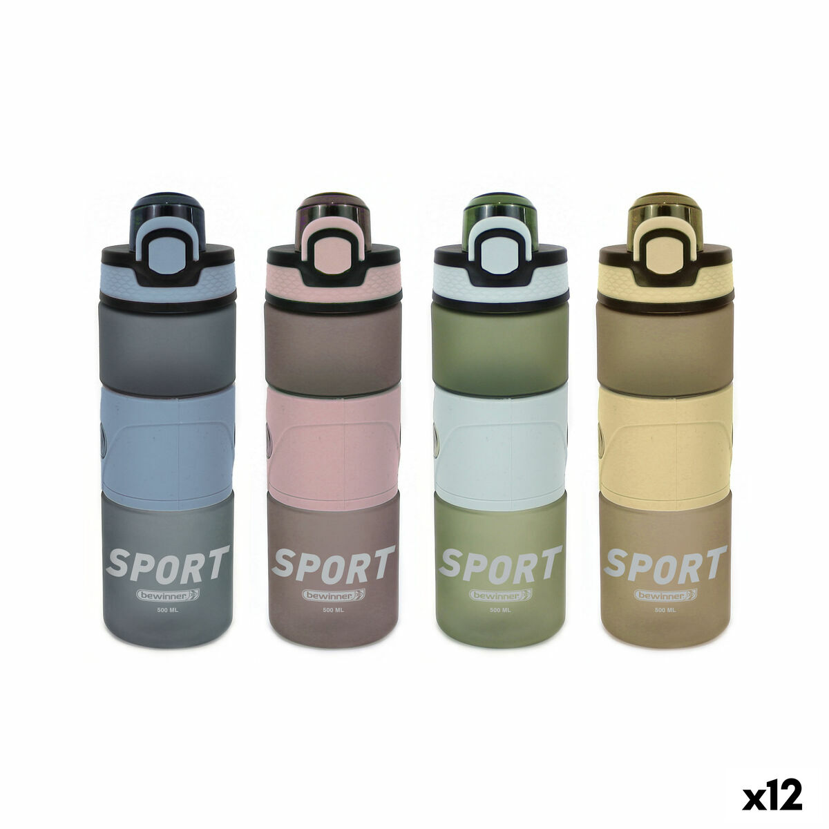 Bouteille d'eau Bewinner 500 ml 0,5 L 7 x 20,5 cm (12 Unités)