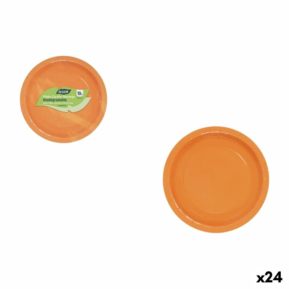 Service de vaisselle Algon Orange 20 cm 10 Pièces (24 Unités)