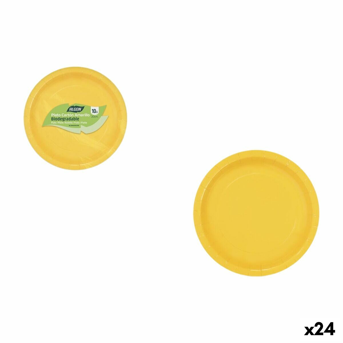 Service de vaisselle Algon Jaune 20 cm 10 Pièces (24 Unités)