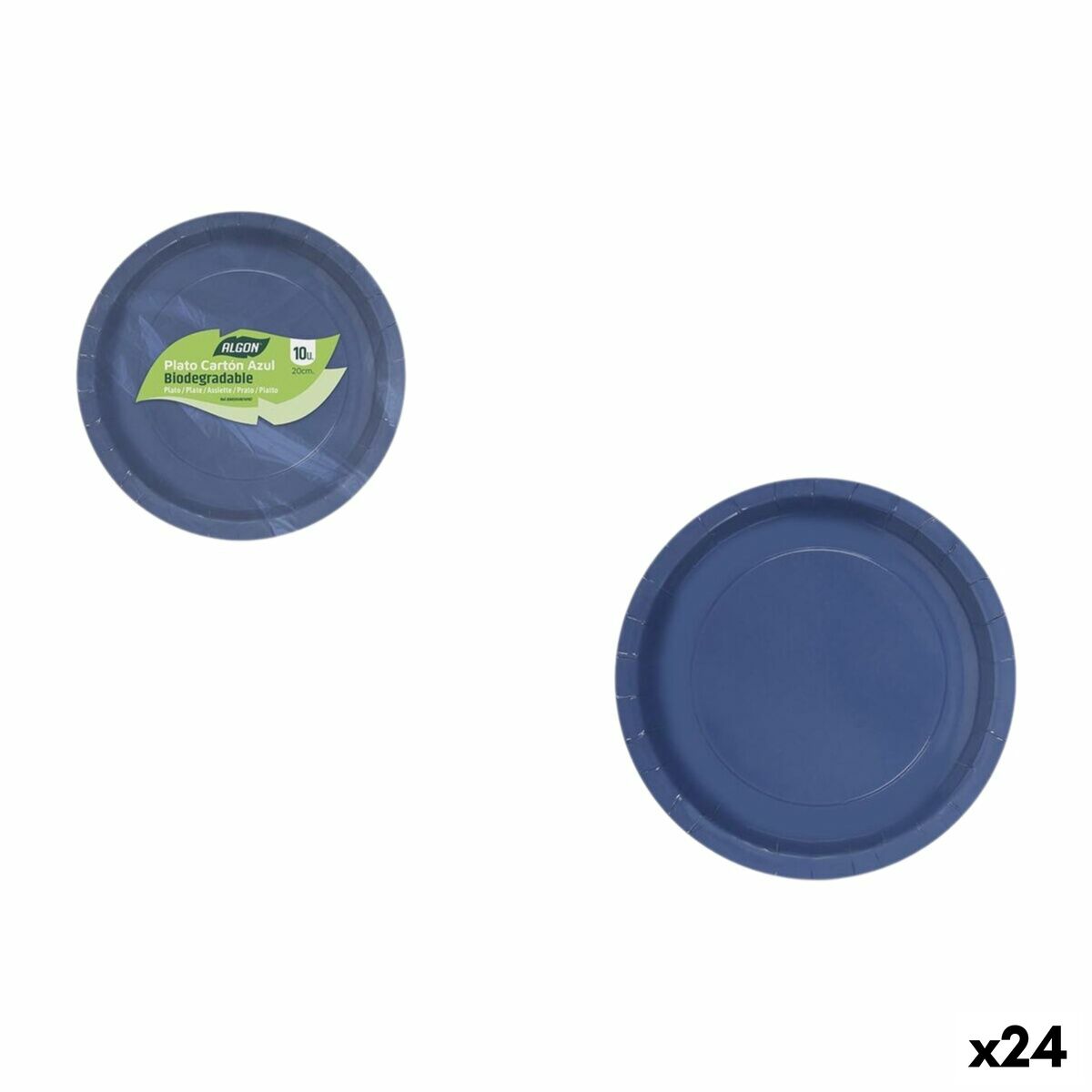Service de vaisselle Algon Bleu 20 cm 10 Pièces (24 Unités)