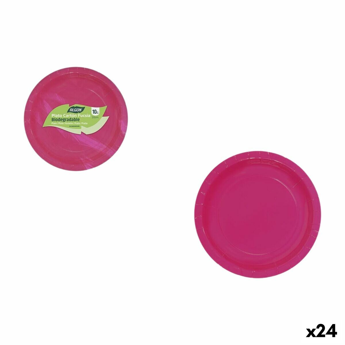 Σετ πιάτων Algon Φούξια 20 cm 10 Τεμάχια (24 Μονάδες)