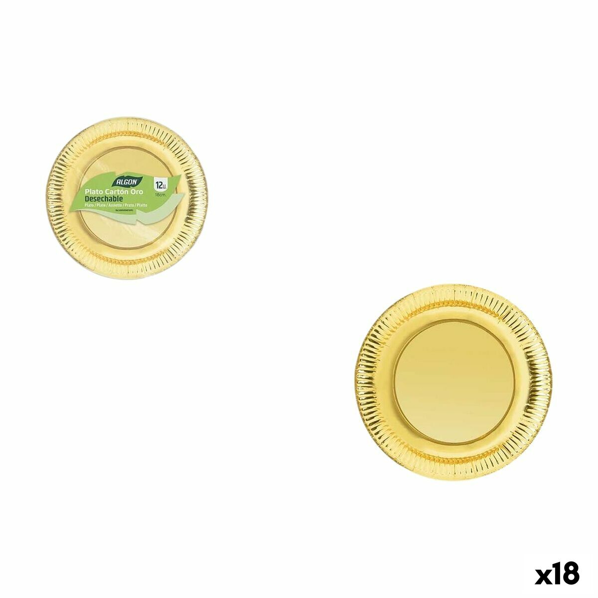 Service de vaisselle Algon Doré 18 cm 12 Pièces (18 Unités)