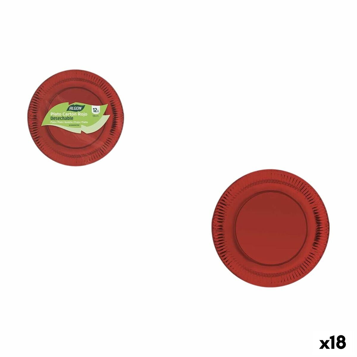 Service de vaisselle Algon Rouge 18 cm 12 Pièces (18 Unités)
