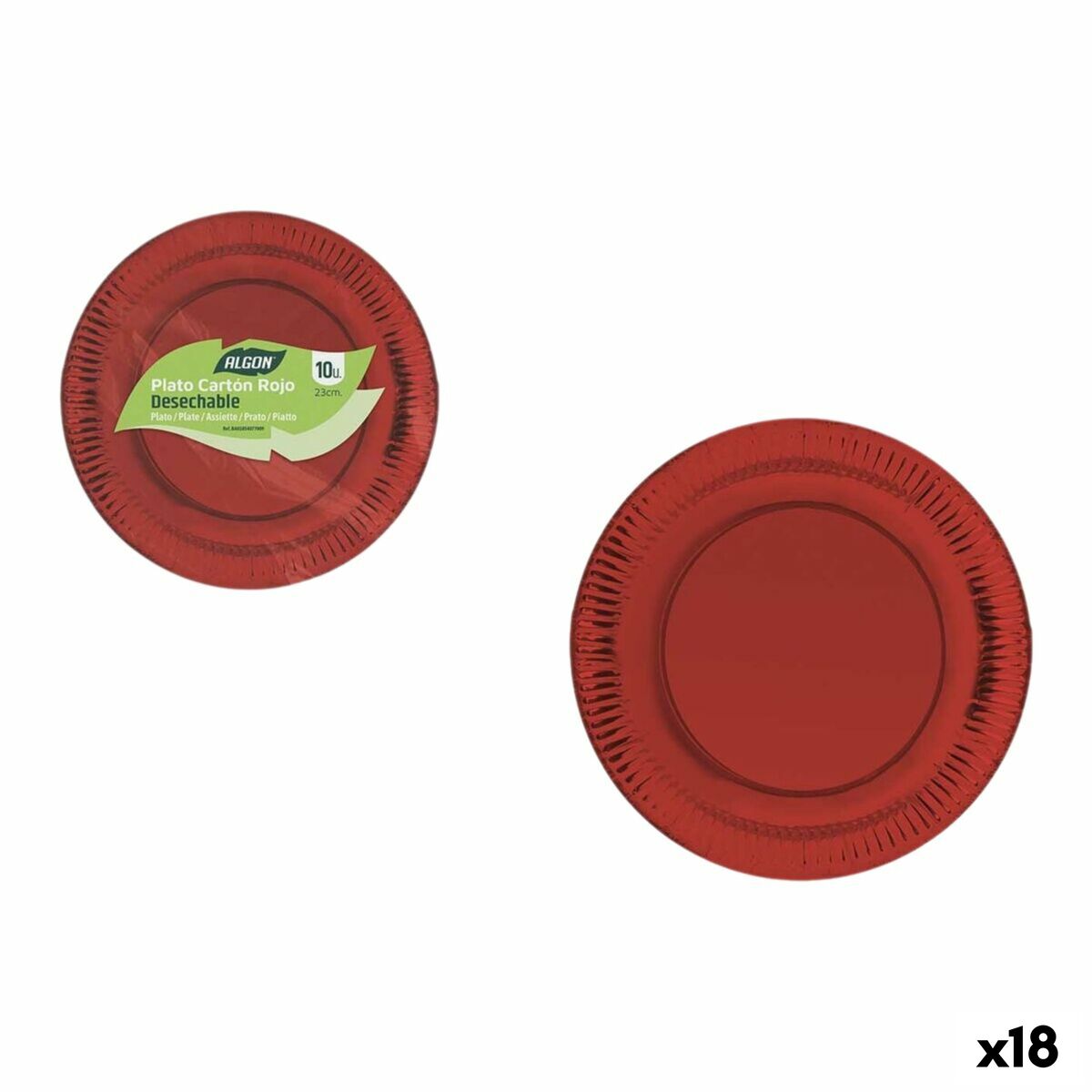 Service de vaisselle Algon Rouge 23 cm 10 Pièces (18 Unités)