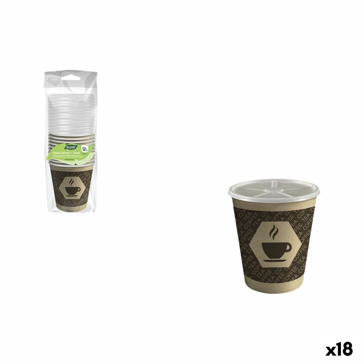 Set de Verres Algon Marron 120 ml 12 Pièces (18 Unités)