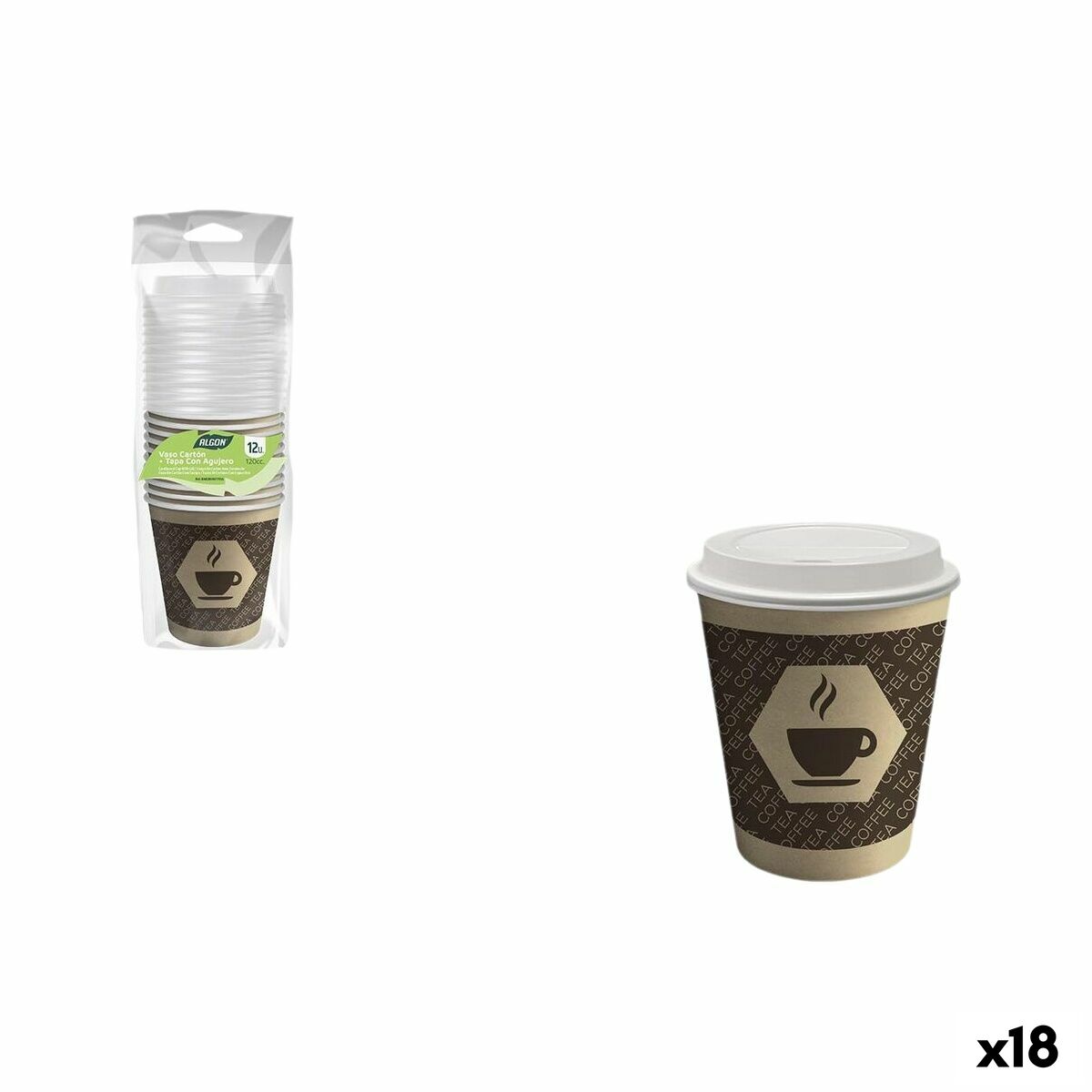 Set de Verres Algon Marron 120 ml 12 Pièces (18 Unités)
