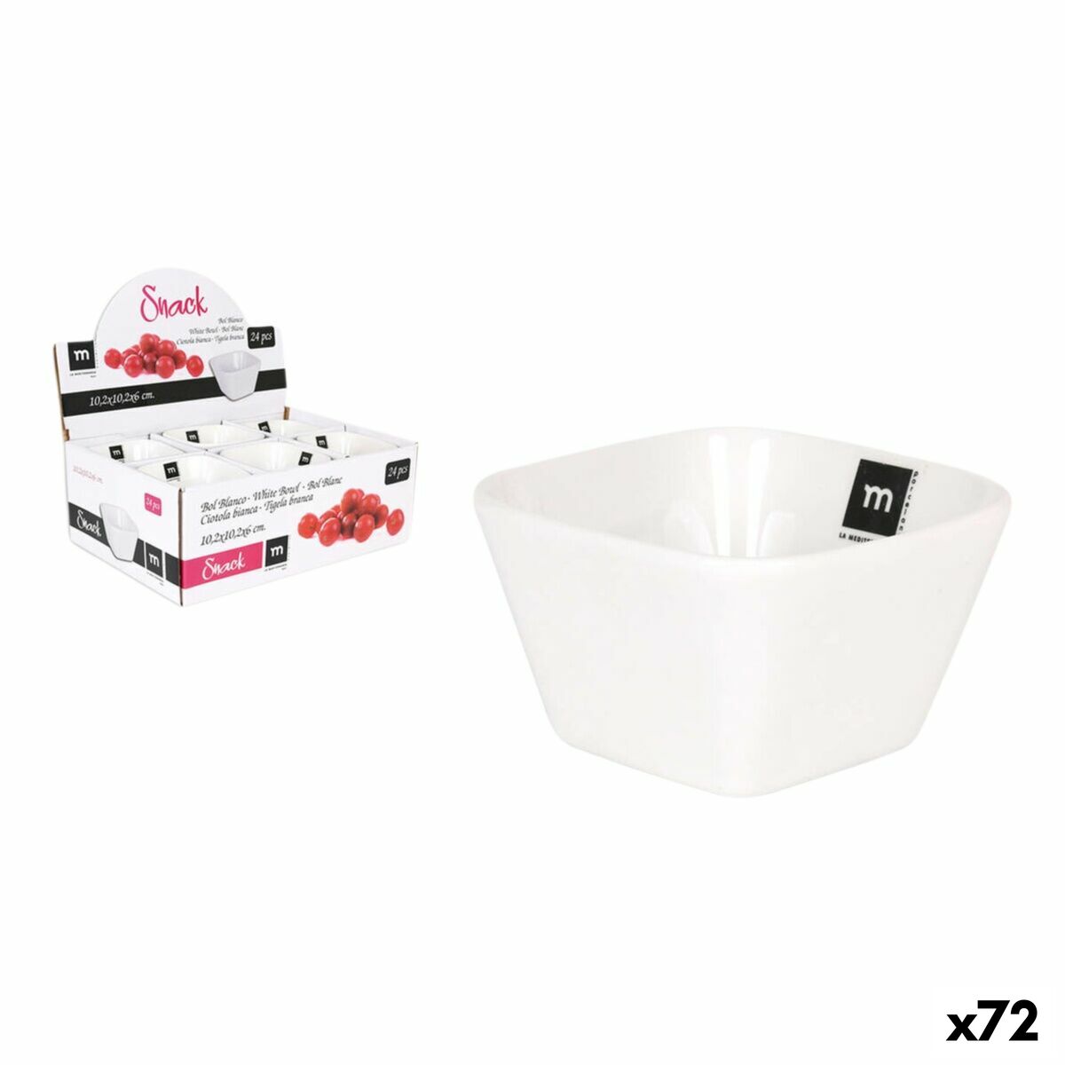 Bol La Mediterránea Snack 270 ml 10,2 x 10,2 x 6 cm (72 Unités)