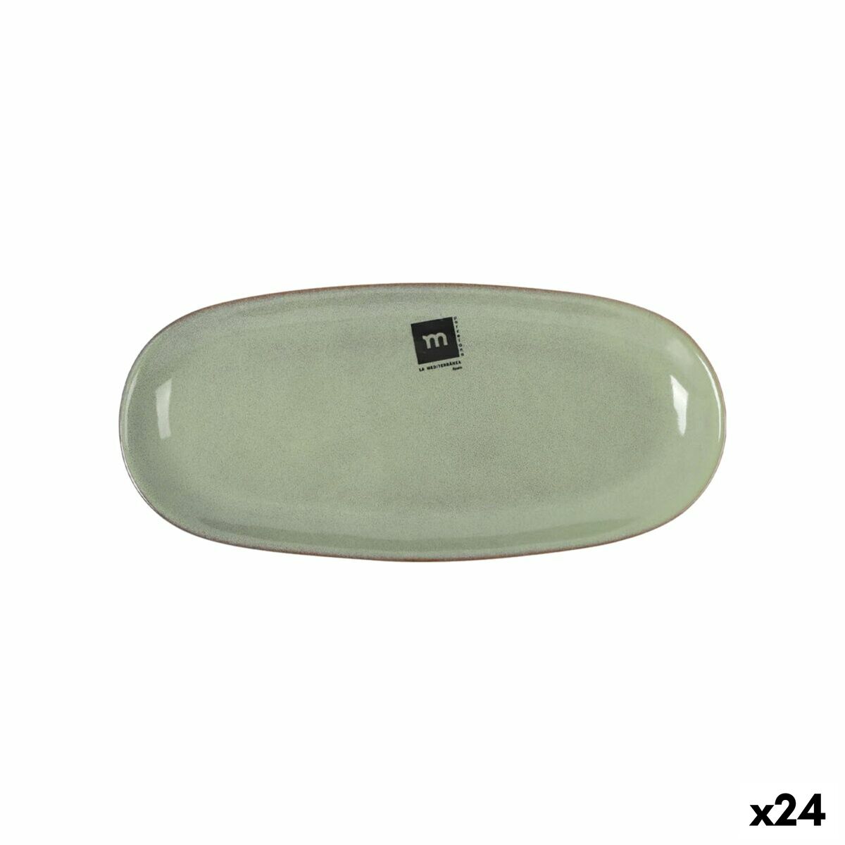 Plat à Gratin La Mediterránea Macarella green Oblongue 25 x 12 x 2,2 cm (24 Unités)