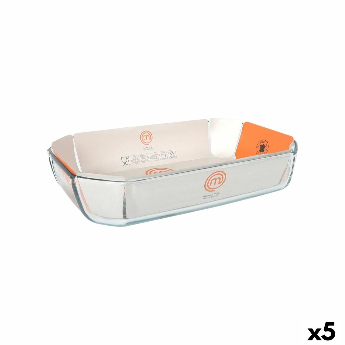 Plat à Gratin MasterChef Rectangulaire 3,2 L 33 x 22 x 6,5 cm 33 x 22 cm (5 Unités)