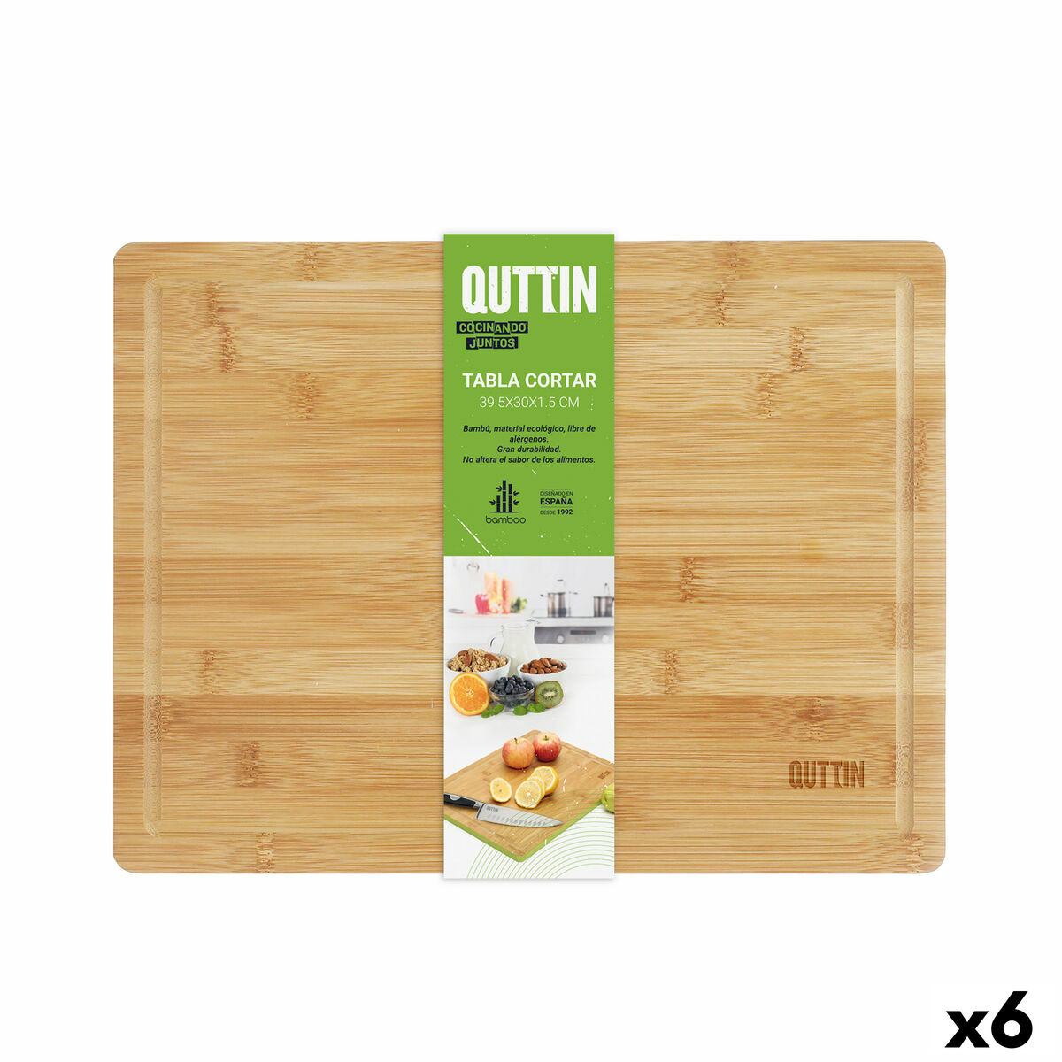 Planche à découper Quttin 39,5 x 30 x 1,5 cm (6 Unités)