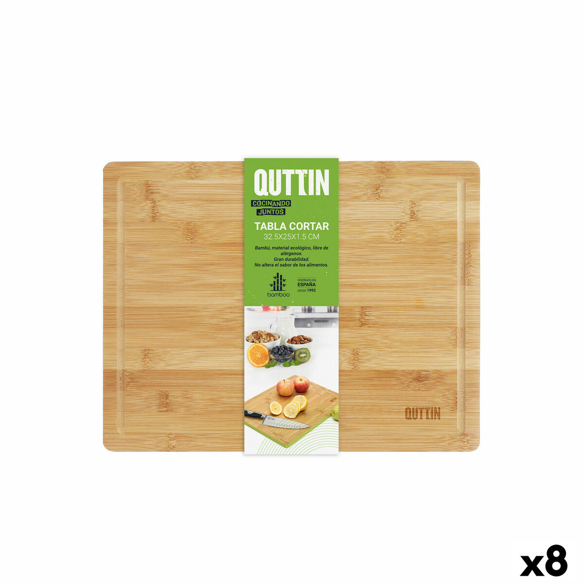 Planche à découper Quttin 32,5 x 25 x 1,5 cm (8 Unités)