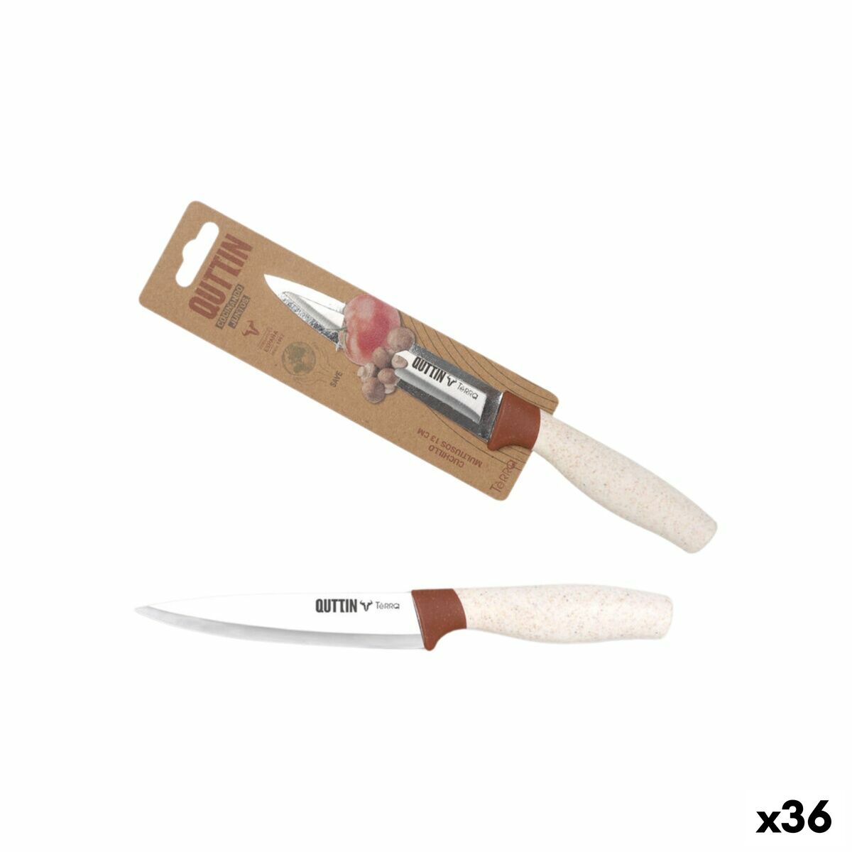 Couteau de cuisine Quttin Terra 13 cm (36 Unités)