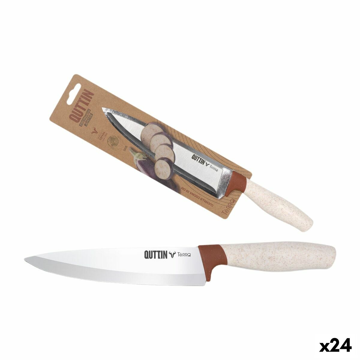 Couteau de cuisine Quttin Terra 20 cm (24 Unités)