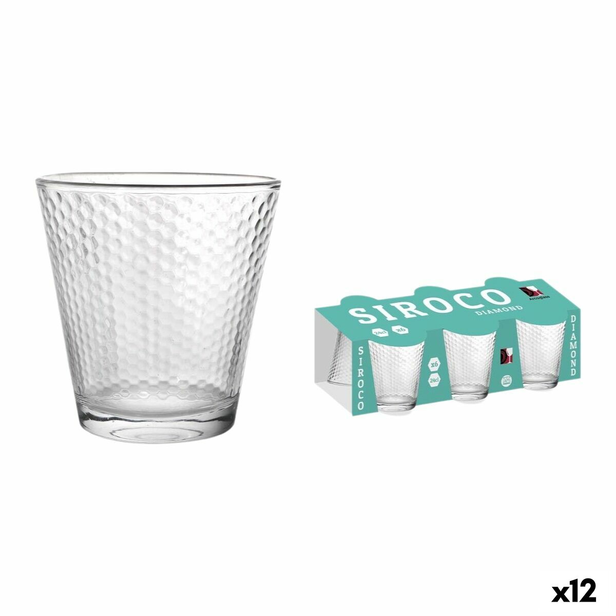 Set de Verres La Mediterránea Siroco diamonds 6 Pièces (12 Unités)