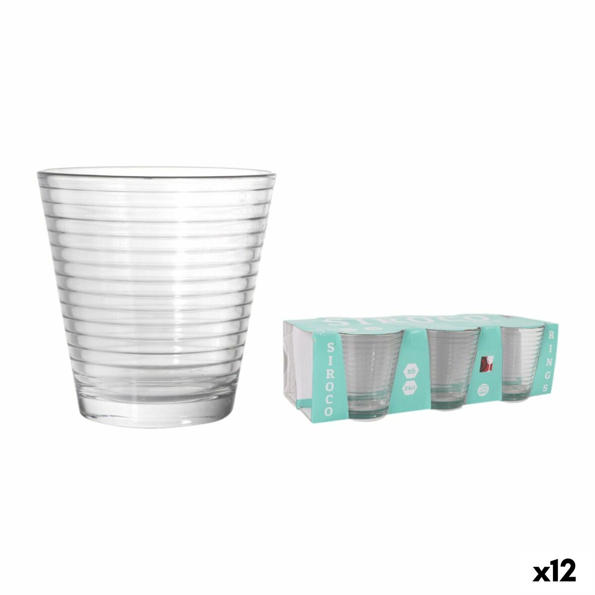 Set de Verres La Mediterránea Siroco rings 6 Pièces (12 Unités)