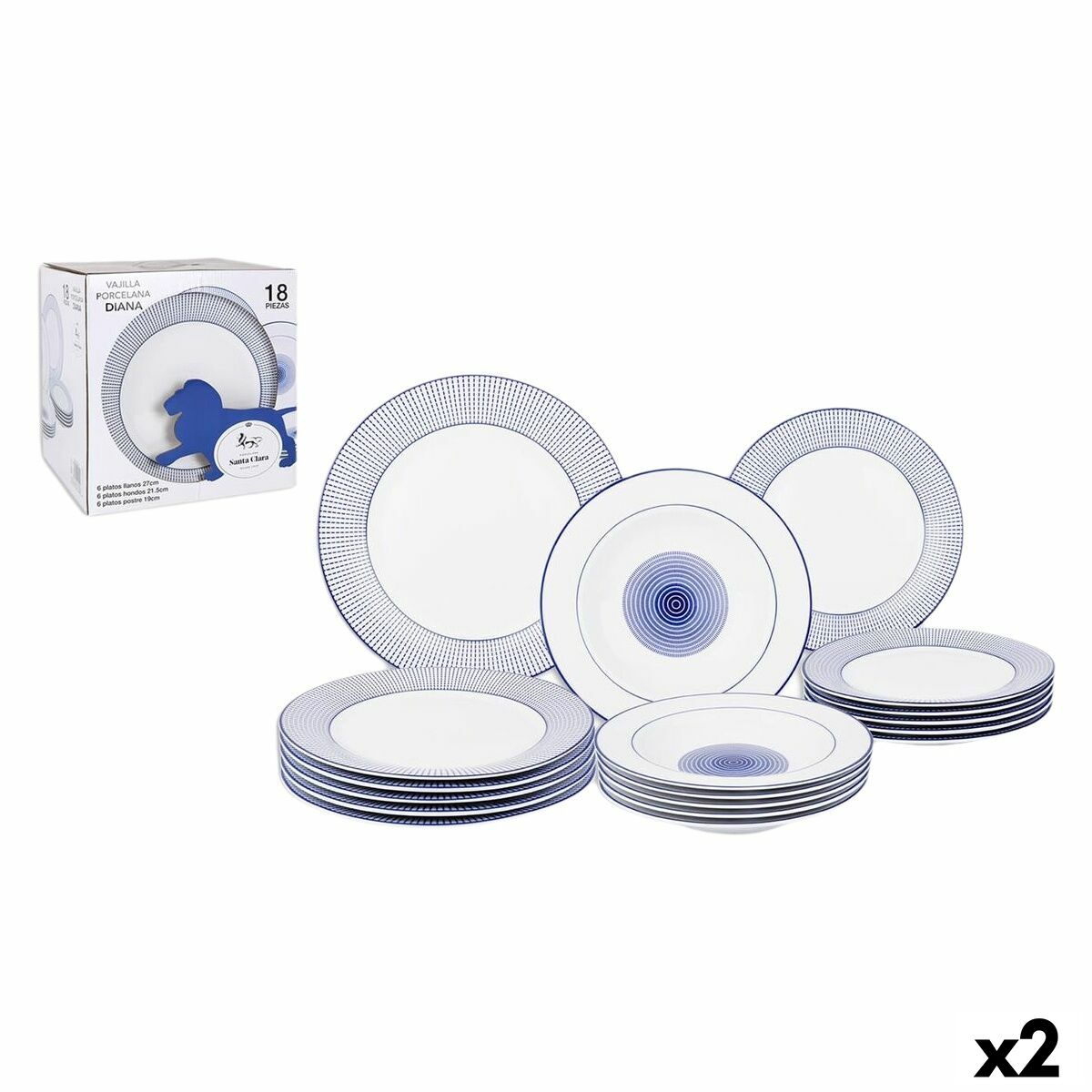 Assiettes Santa Clara Diana Ronde (2 Unités)