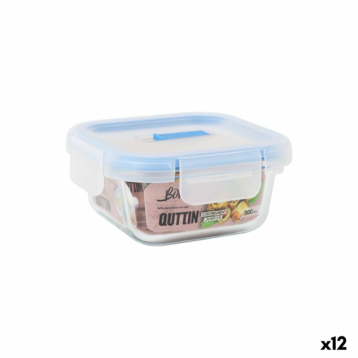 Boîte à lunch hermétique Quttin Boho Transparent 0,3 L (12 Unités)