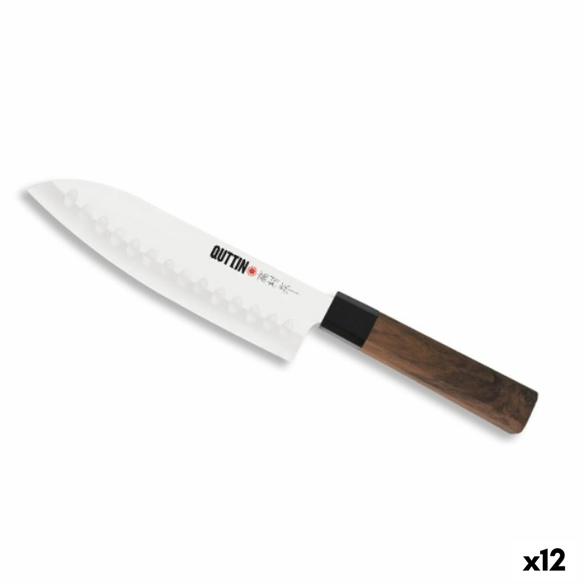 Couteau de cuisine Quttin SANTOKU Takamura Marron Argenté 17 cm (12 Unités)