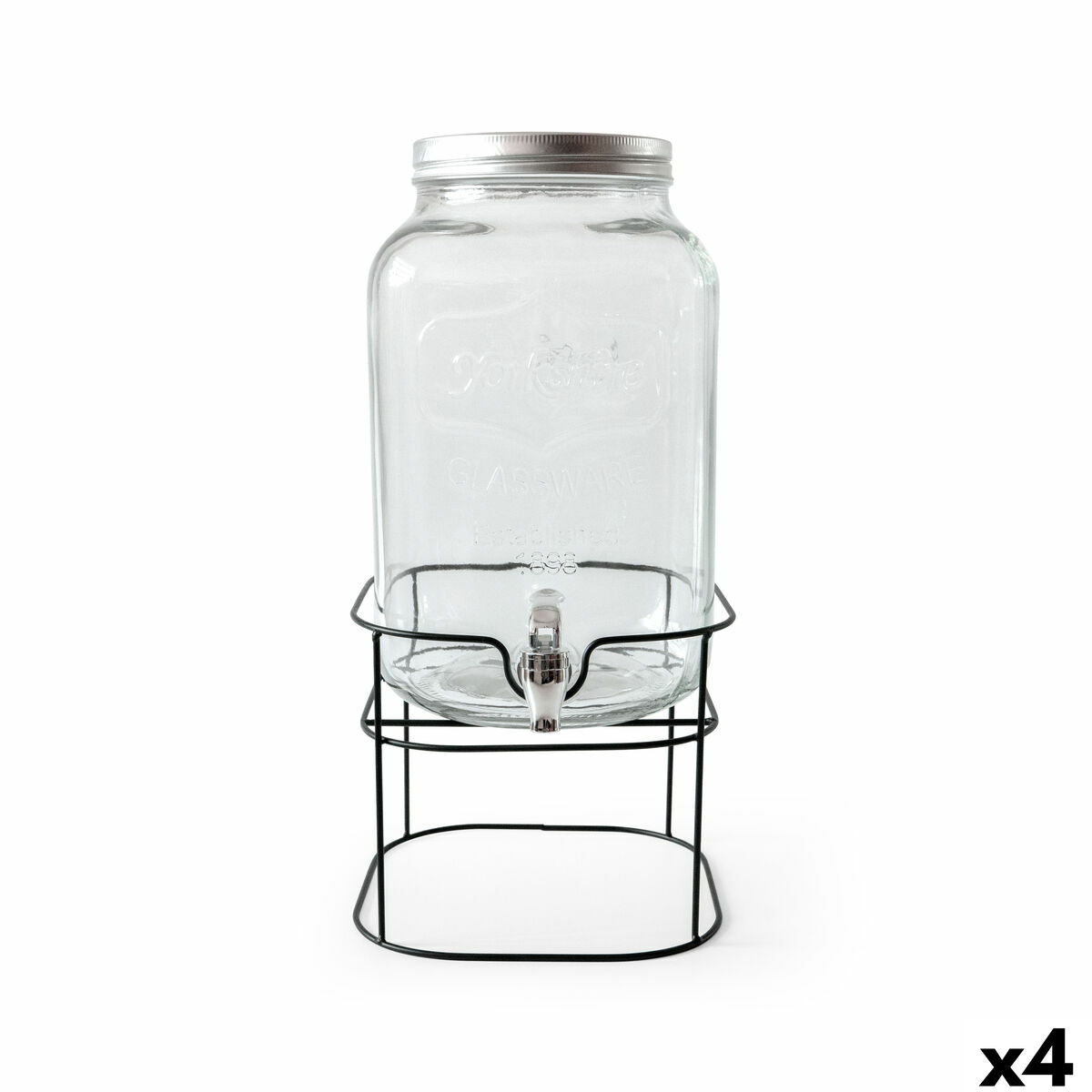 Distributeur de boissons La Mediterránea Rustik Métal verre 8 L 22 x 22 x 37 cm (4 Unités)