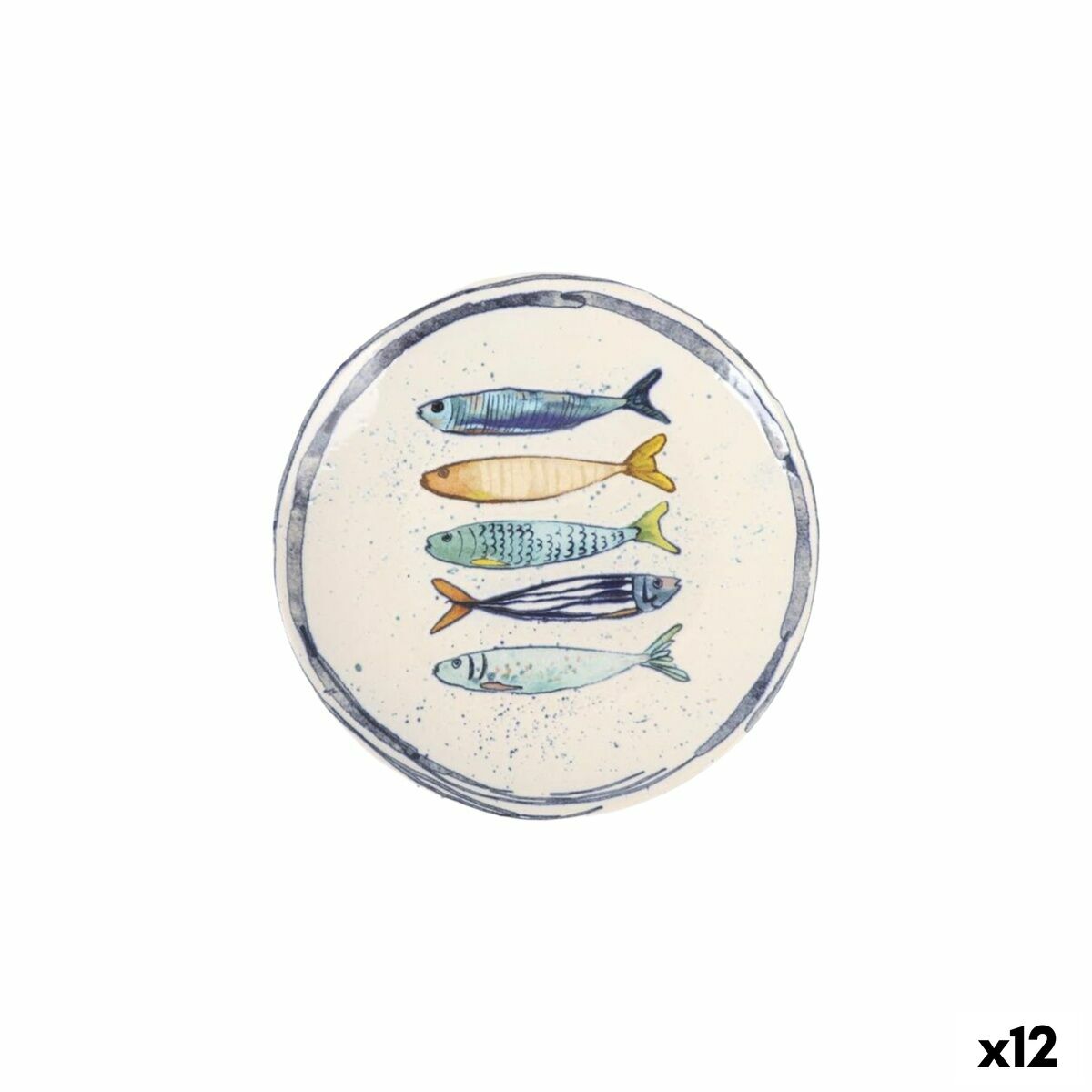 Assiette à dessert La Mediterránea Peixe Ø 20 cm (12 Unités)