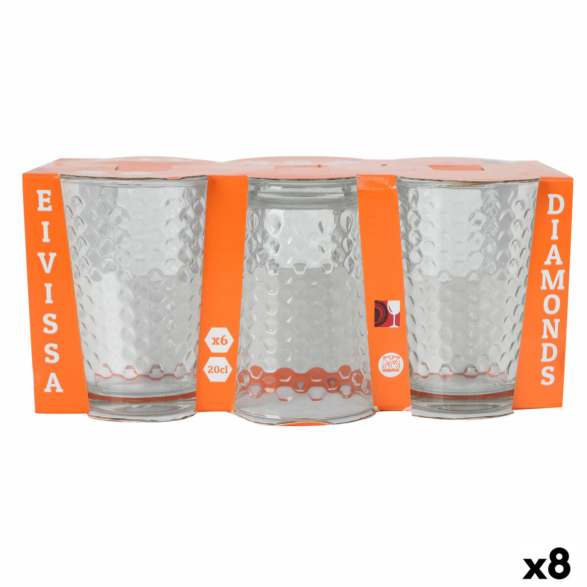 Set de Verres La Mediterránea Diamonds 6 Pièces (8 Unités)