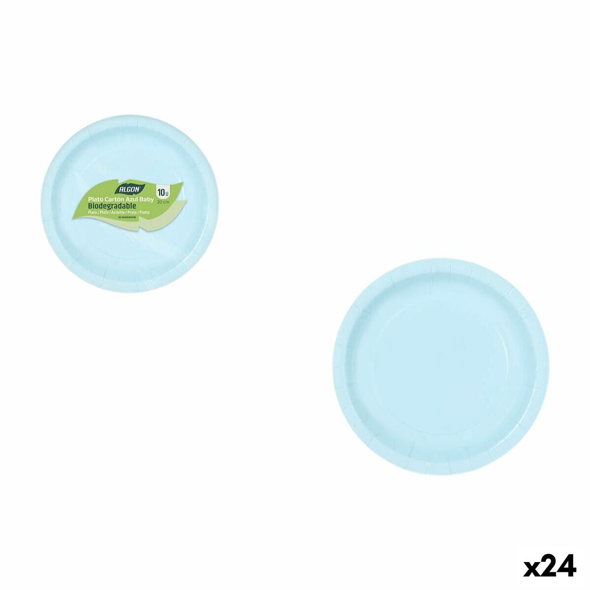 Service de vaisselle Algon Bleu 20 cm 10 Pièces (24 Unités)