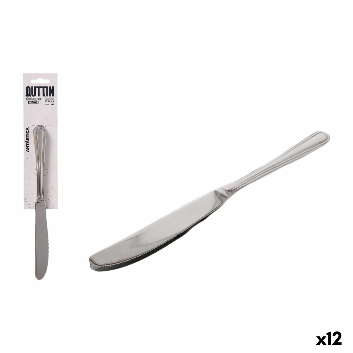 Ensemble de Couteaux Quttin Antártica Argenté Acier inoxydable 21,6 x 1,8 cm 2 Pièces (12 Unités)