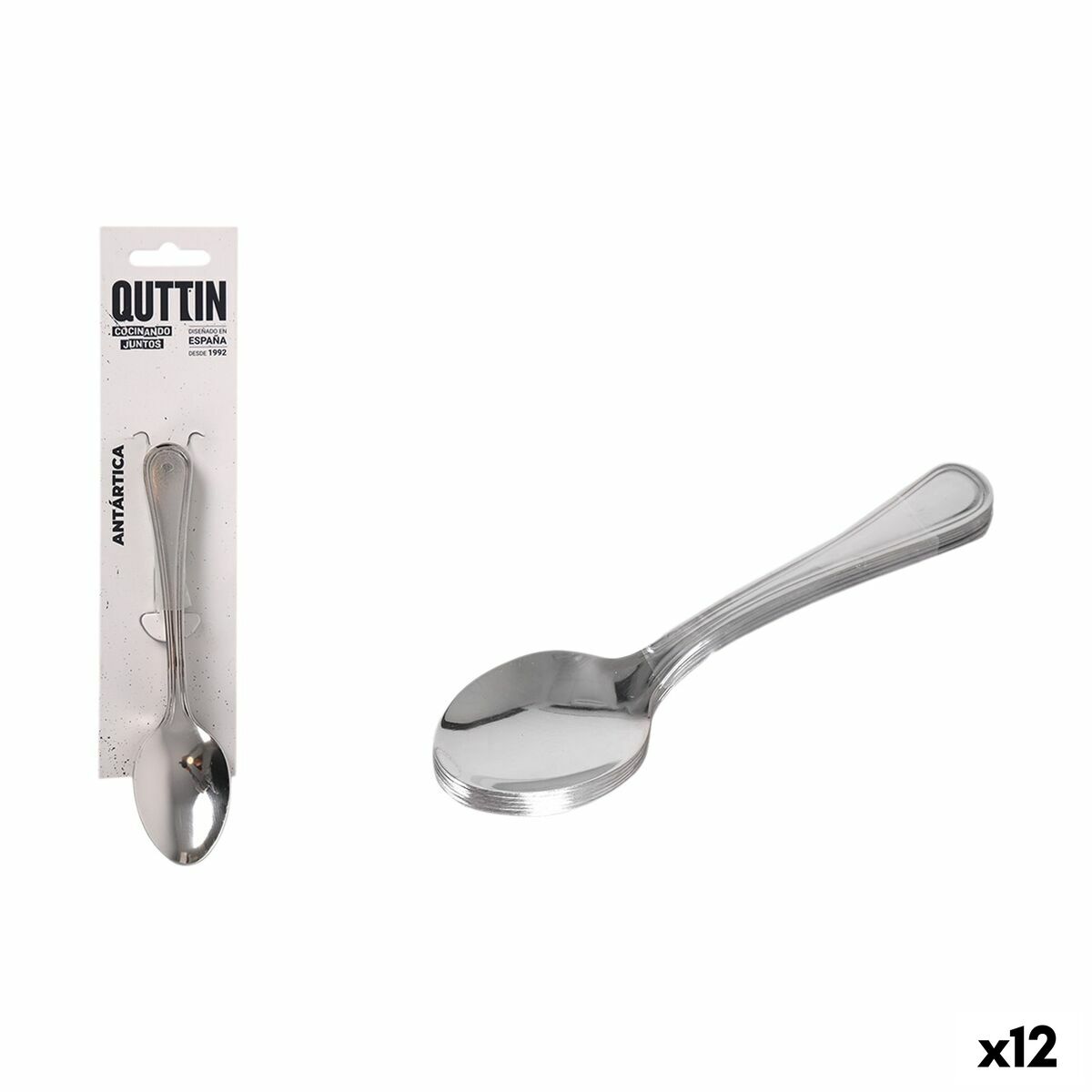 Cuillère à dessert Quttin Antartica 1,5 mm 6 Pièces (12 Unités)