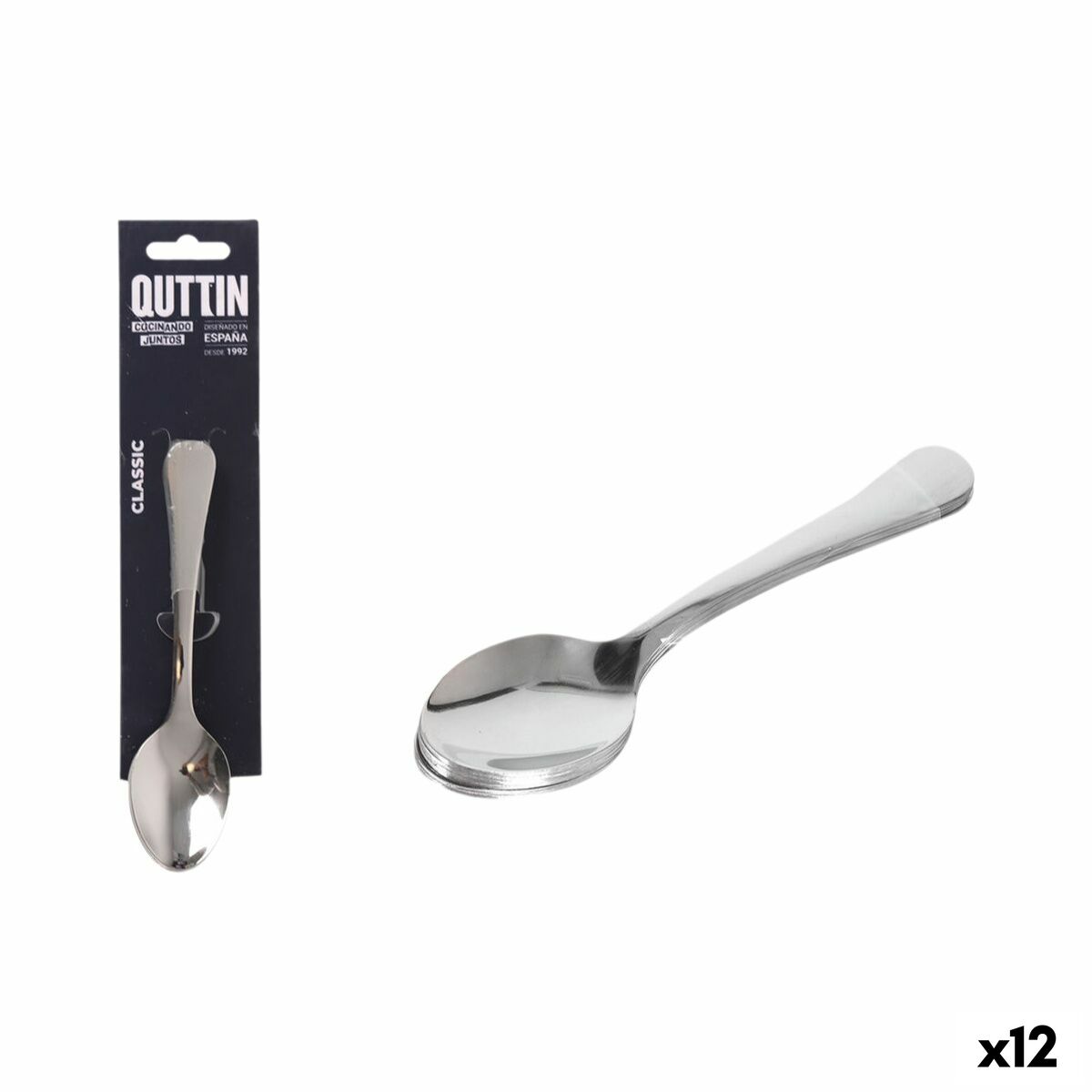 Cuillère à dessert Quttin Classic 6 Pièces (12 Unités)
