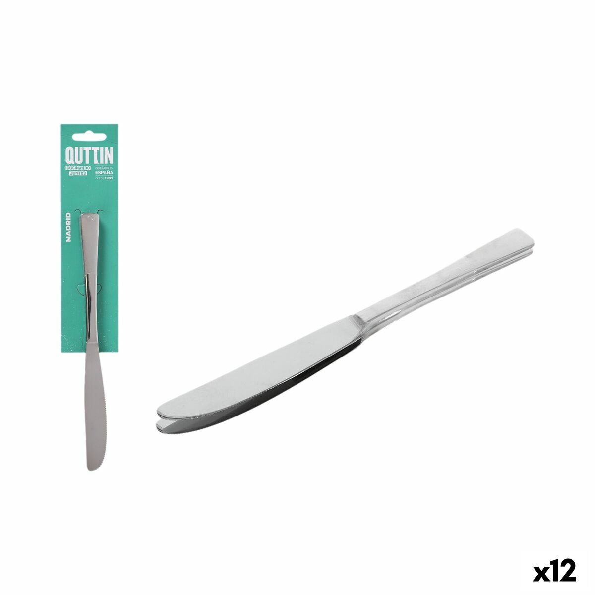 Ensemble de Couteaux Quttin Madrid Acier inoxydable 22 x 1,7 cm 2 Pièces (12 Unités)